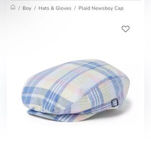 Janie and Jack Baby Boy Plaid Cap 0-6mo NWT